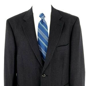 Pronto Uomo Lambswool 2 Button Blazer 44R‎ Gray Herringbone Sport Coat